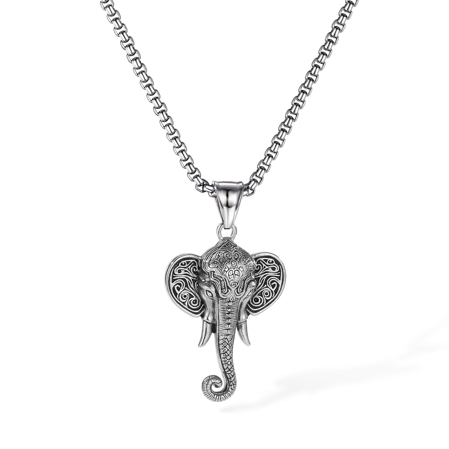 Wholesale  Titanium Steel Elephant Pendant Necklaces