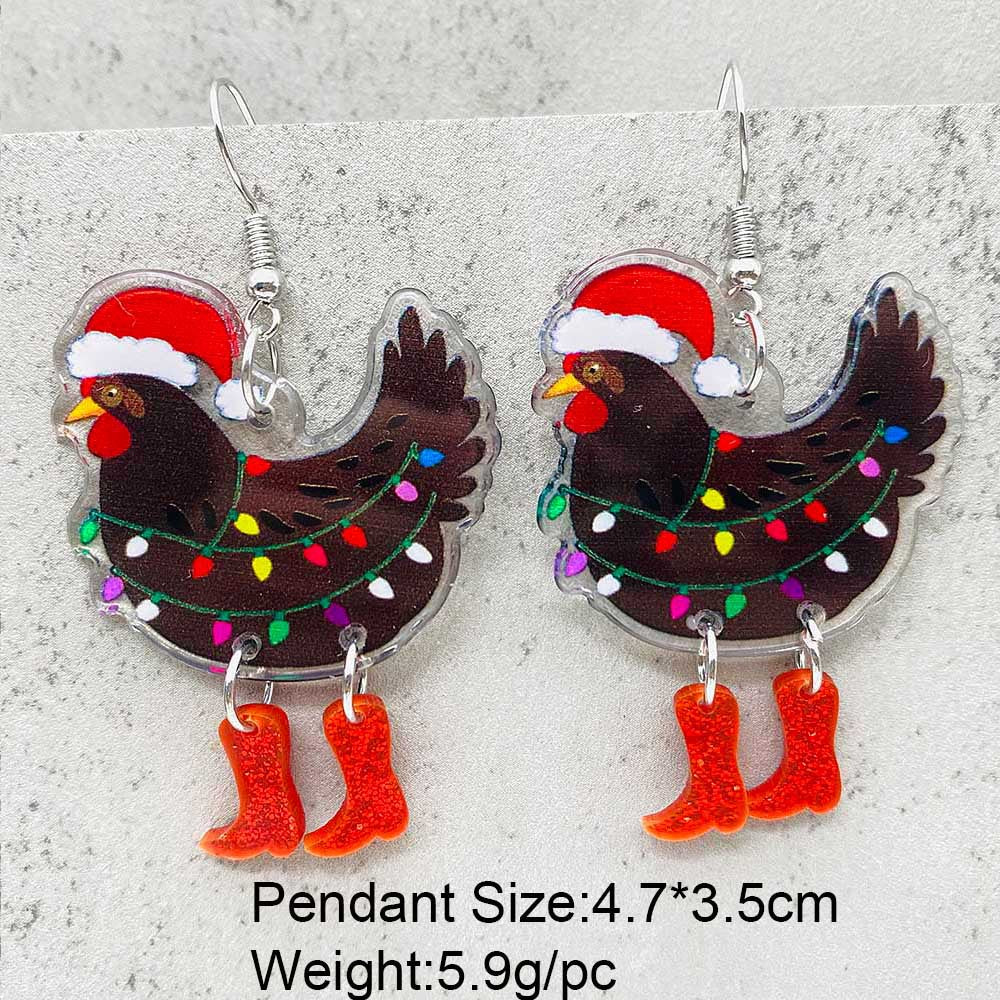 Wholesale Christmas Candy Snowman Acrylic Earrings ACC-ES-ChenY092