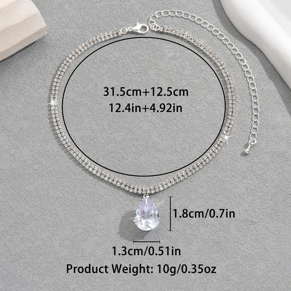 Wholesale Luxury  Water Drop Pendant Necklace