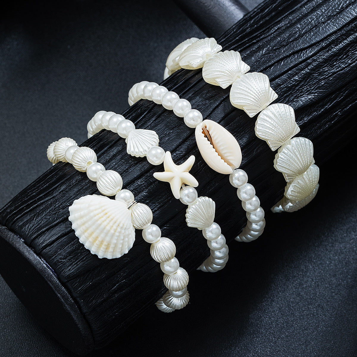 Wholesale Shell Pendant Turquoise Starfish Pearl Beaded Anklet