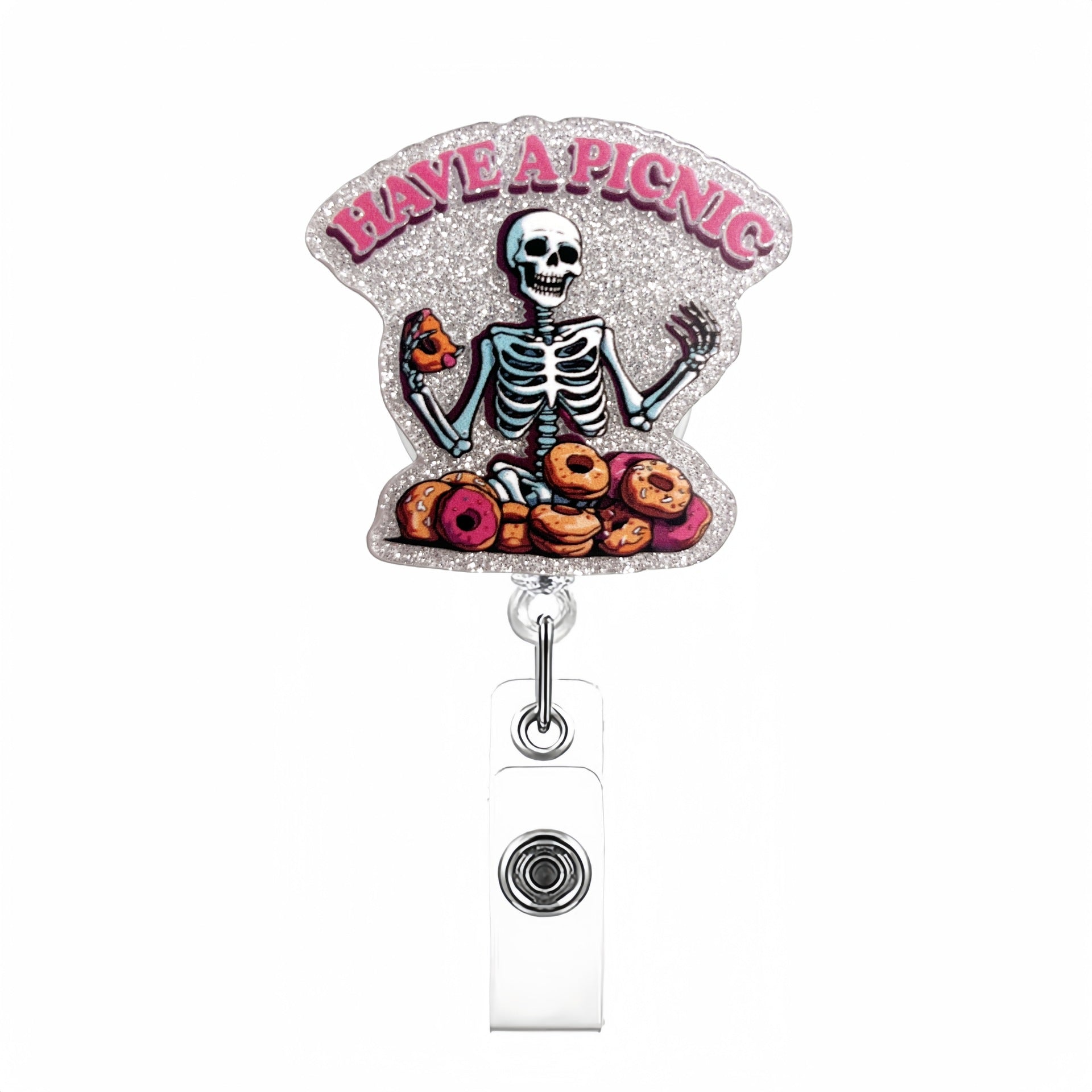 Wholesale Halloween Skull Badge Reels Keychains