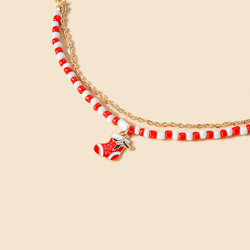 Wholesale Christmas Colorblock Handmade Beaded Bracelet ACC-BT-MDD003