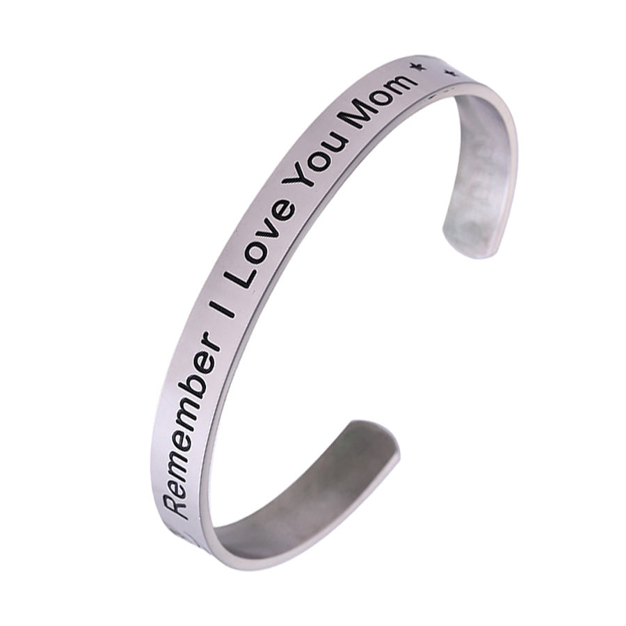 Wholesale  Mother's Day stainless steel C- word bracelet