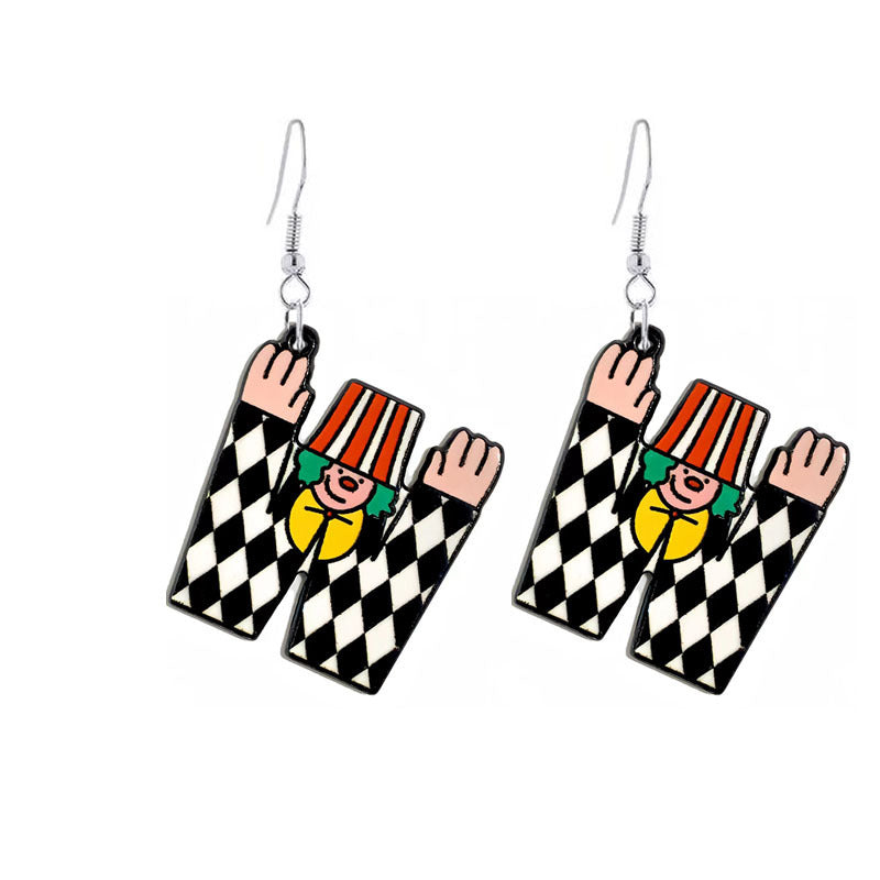 Wholesale Circus Clown Letters Acrylic Earrings ACC-ES-YiYuan013