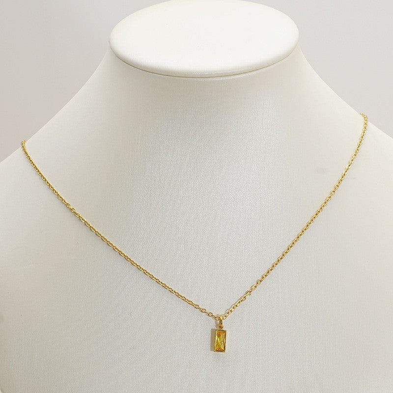 Wholesale Stainless steel December birthstone necklace