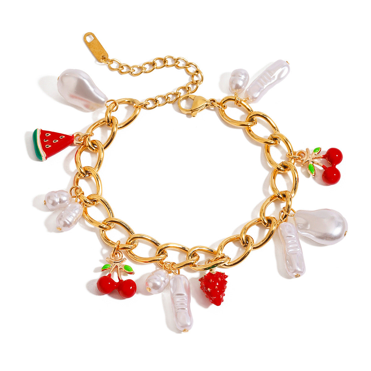 Wholesale 18K gold stainless steel pearl oil  bracelet