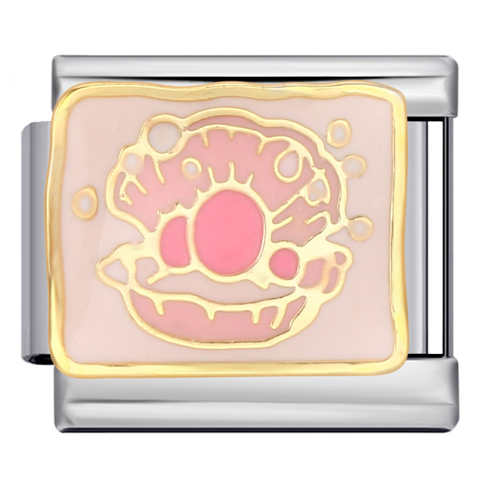 Wholesale Italian Charm Bracelet DIY Splicing Pink Stainless Steel Composable Bracelet