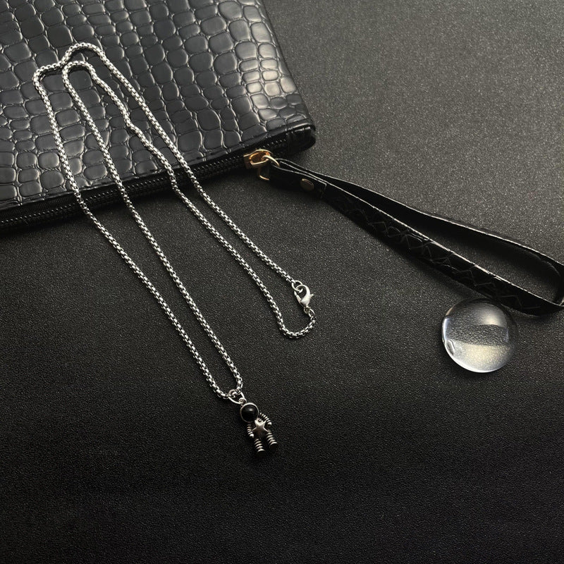 Wholesale Titanium Steel Magnetic Astronaut Couple Necklace