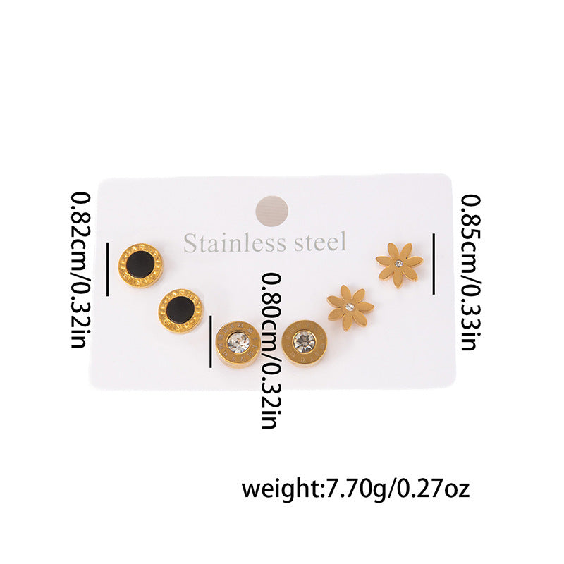 Wholesale Stylish Titanium Steel Love Earrings Set Fashion Jewelry for Party Wear