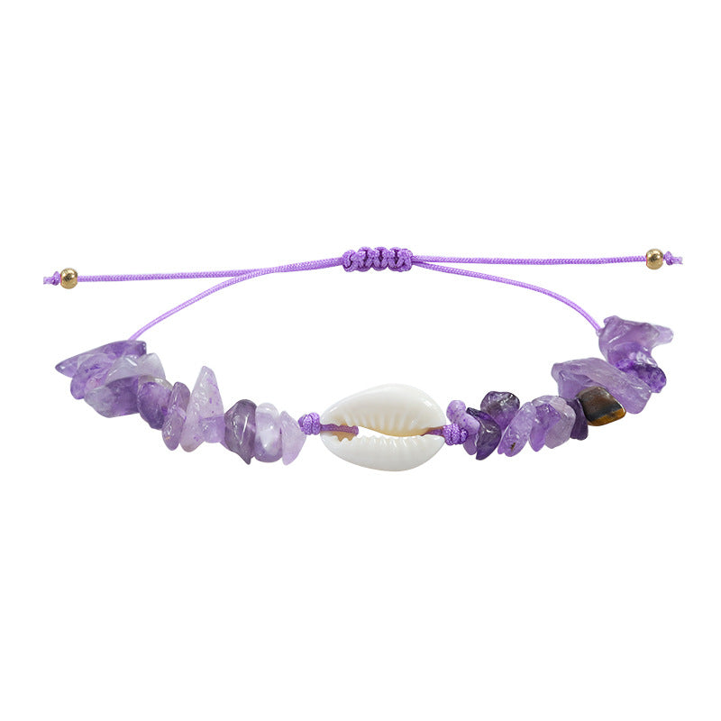 Wholesale gravel shell bracelet Opal amethyst stone bracelet