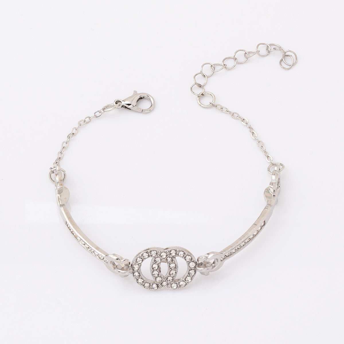 Wholesale Trendy Four-Leaf Clover Crystal Women' s Bracelet Gold Alloy Electroplated Jewelry Accessory ACCVIP