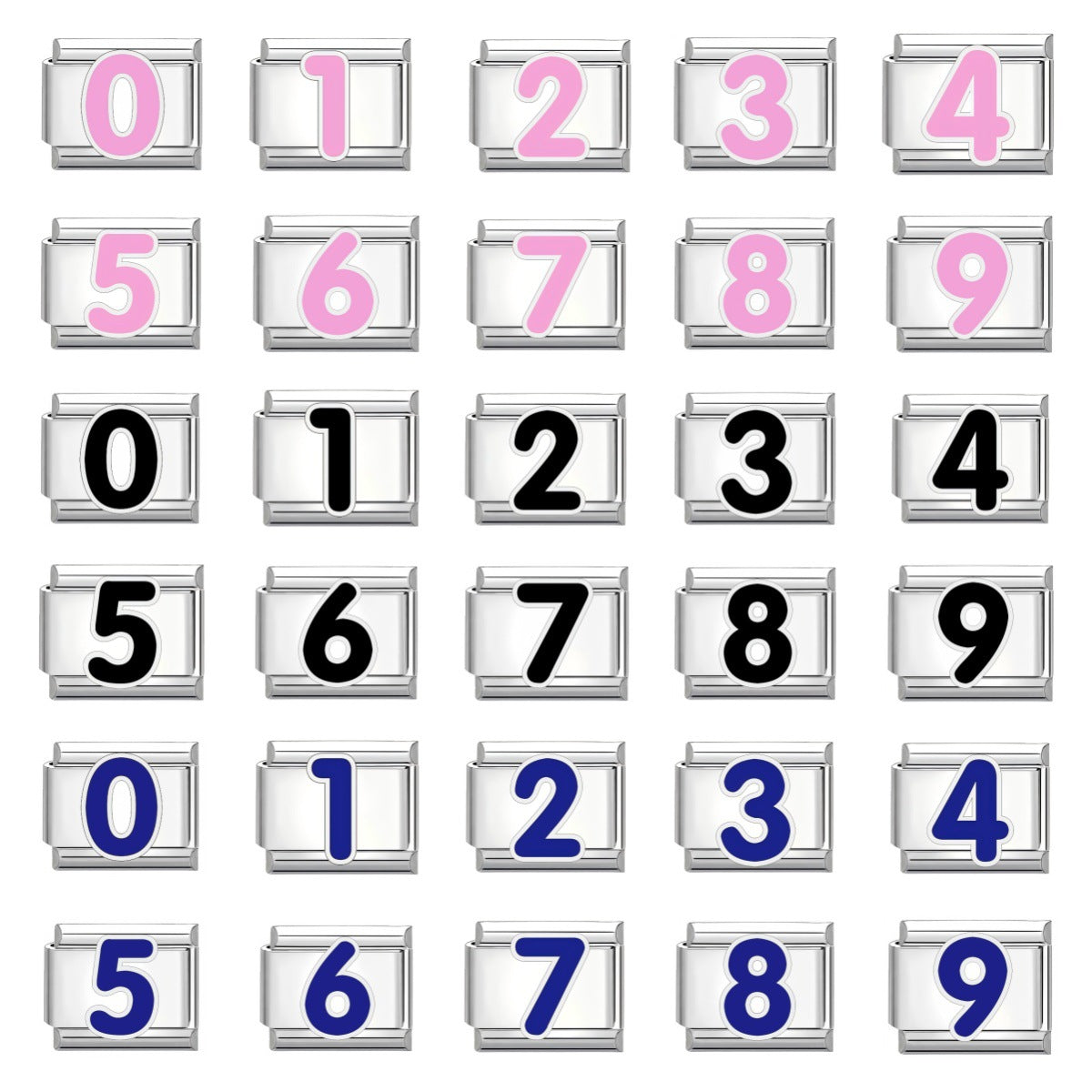 Wholesale Sky Blue Letter Design DIY Italian Charms Bracelet Titanium Fashion Accessory