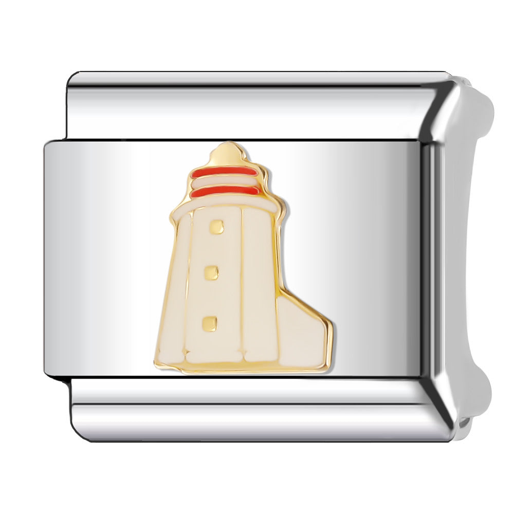 Wholesale Italian Charm Bracelet 9mm DIY Splicing Christmas Series Stainless Steel Composable Bracelet