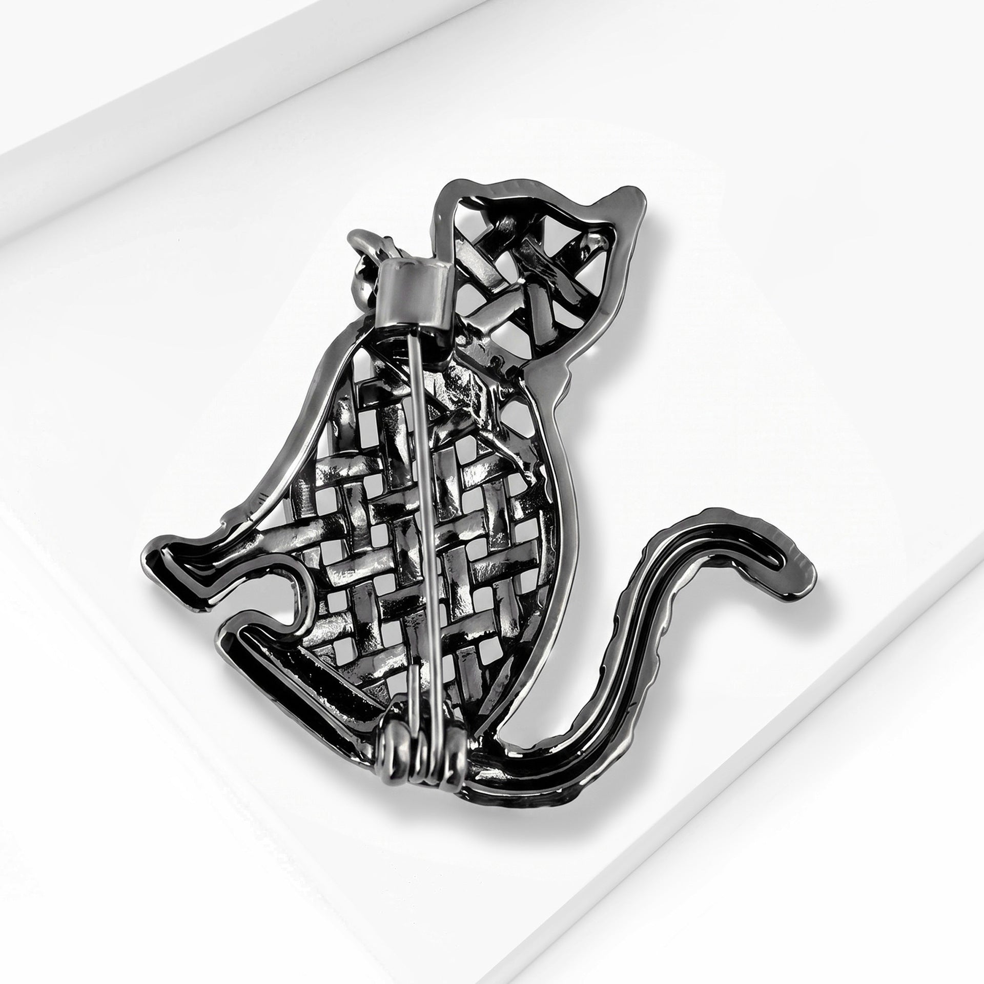 Wholesale Cute Hollow Cat Brooch Alloy Women S Fashion Accessory For Party
