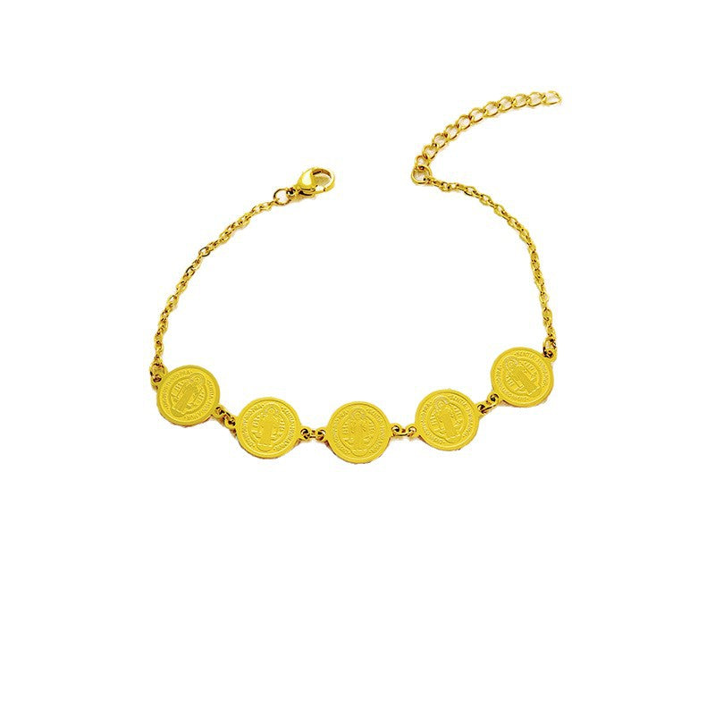 Wholesale Stainless Steel Bracelet  Circle Steel Ball Priest Light Luxury  Bracelet