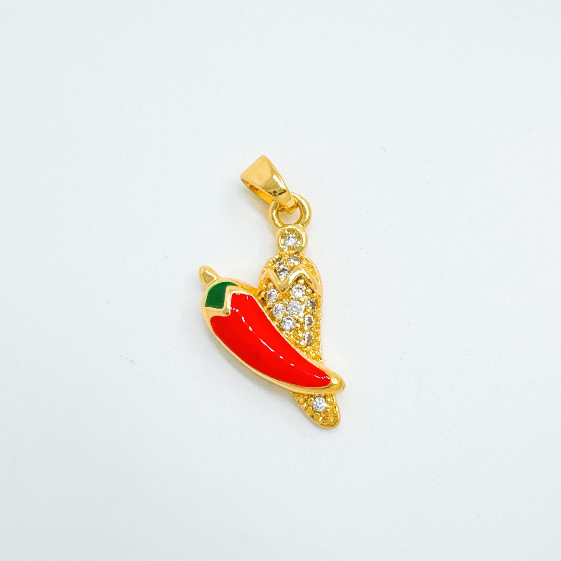 Wholesale Gold Plated Copper Pepper Pendant Necklace Fashion Jewelry Accessory