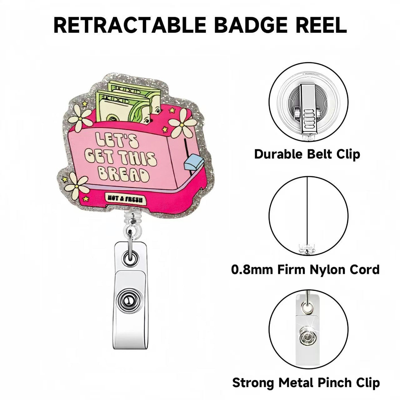 Wholesale acrylic cartoon badge scroll Badge Reels