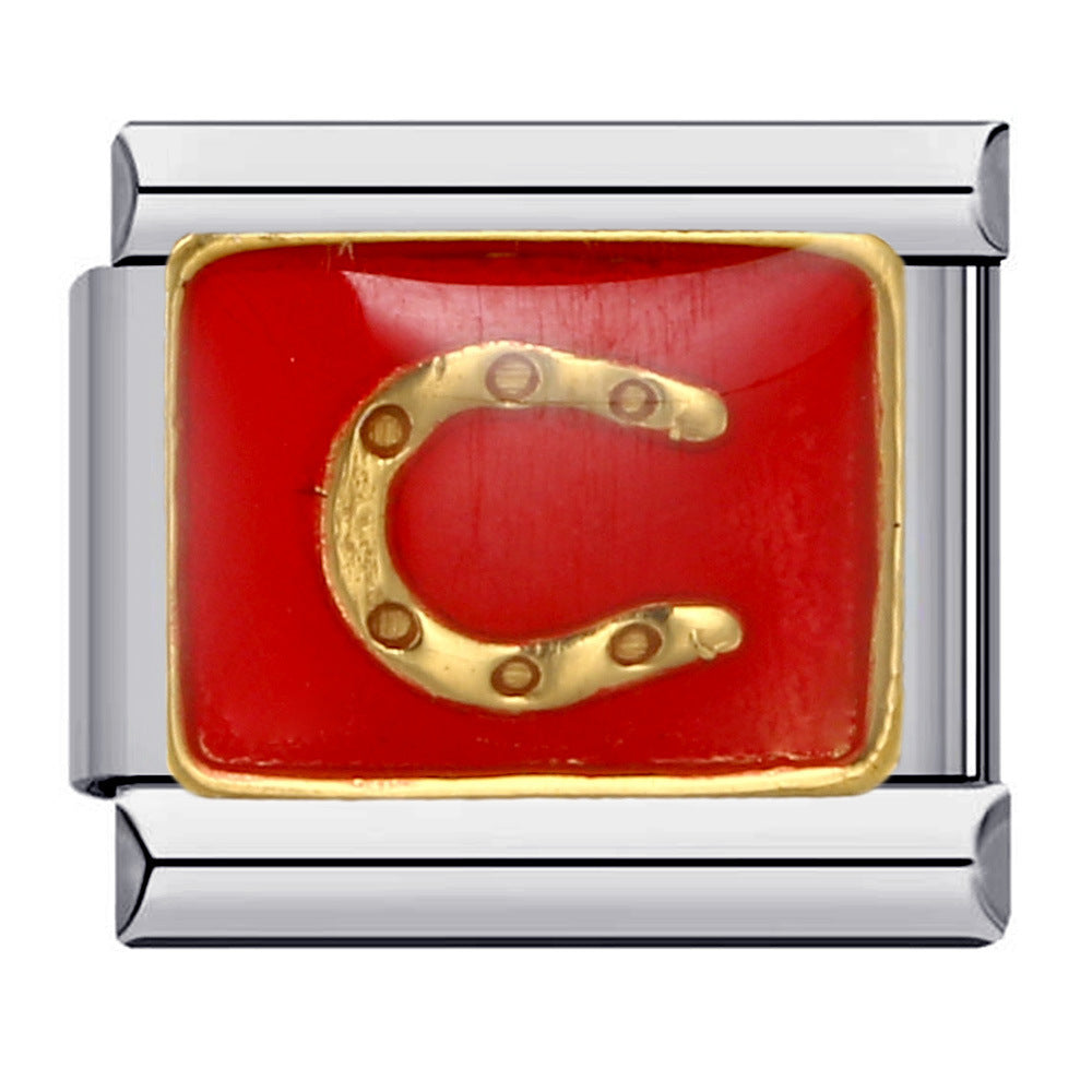 Wholesale Italian Charm Bracelet 9mm DIY Splicing Removable Red Element Stainless Steel Composable Bracelet