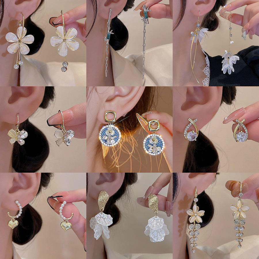 Wholesale S925 Silver Needle Vintage Pearl Earrings Flower Earrings ACC-ES-Hank005