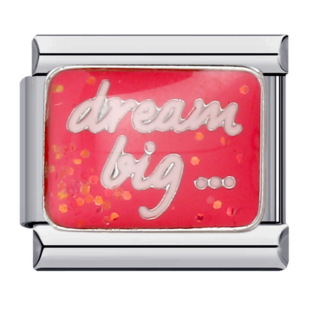 Bracciale italiano all'ingrosso Modular Glitter con giorni della settimana in acciaio al titanio