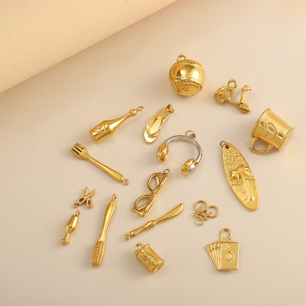 Wholesale  Stainless Steel Wine Glass Poker Knife Fork DIY Accessories