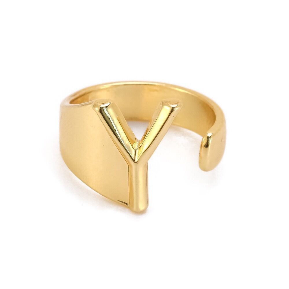 Wholesale English Letter Ring Open Adjustable Ring ACC-RS-TuCai001