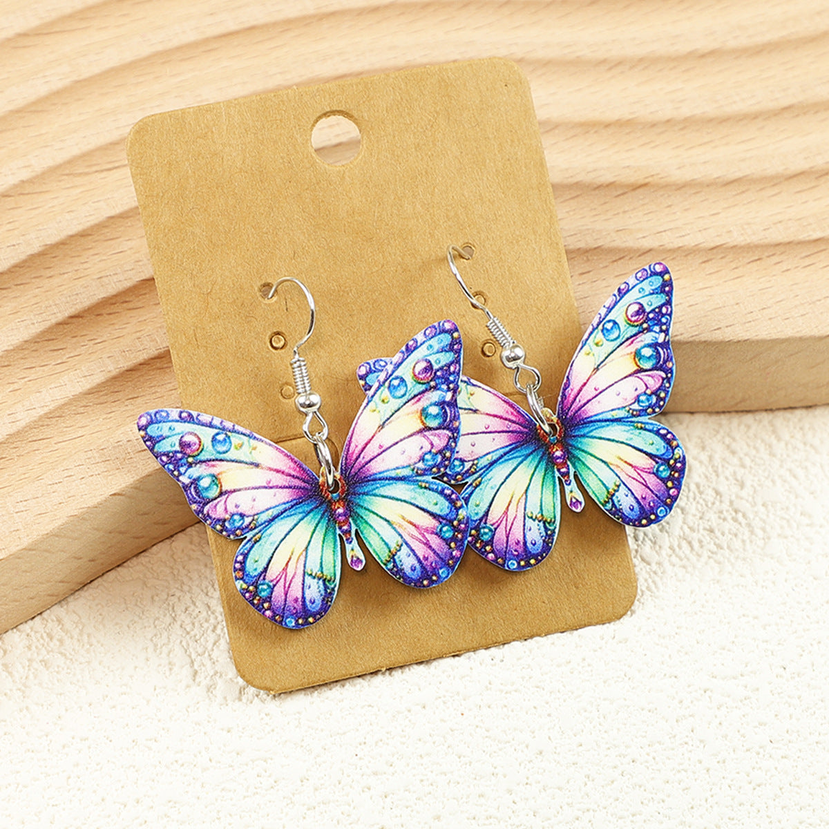 Wholesale Bohemian  colorful butterfly water drop sunflower acrylic earrings