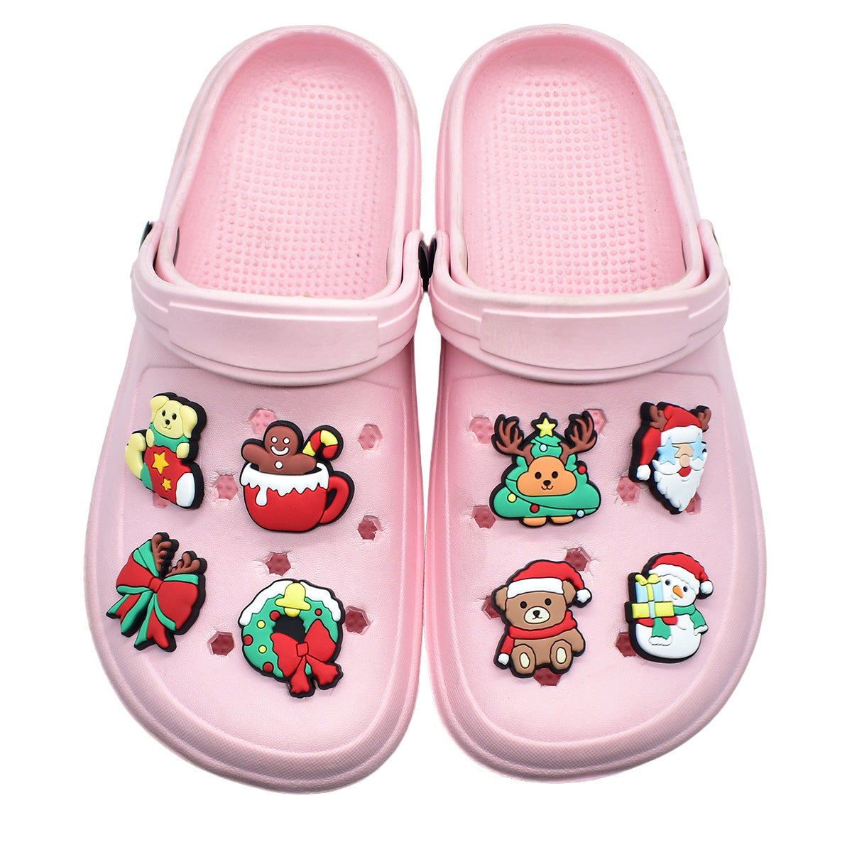 Wholesale   Random 100pcs Christmas  PVC Soft Rubber Shoe Buckle Decoration