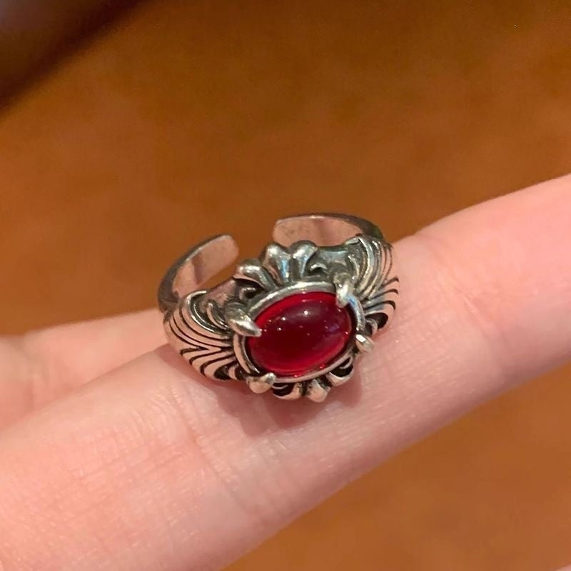 Wholesale Vintage Palace Style Cross Motif Adjustable Open Ring For Women Zinc Alloy Stackable Jewelry Accessory