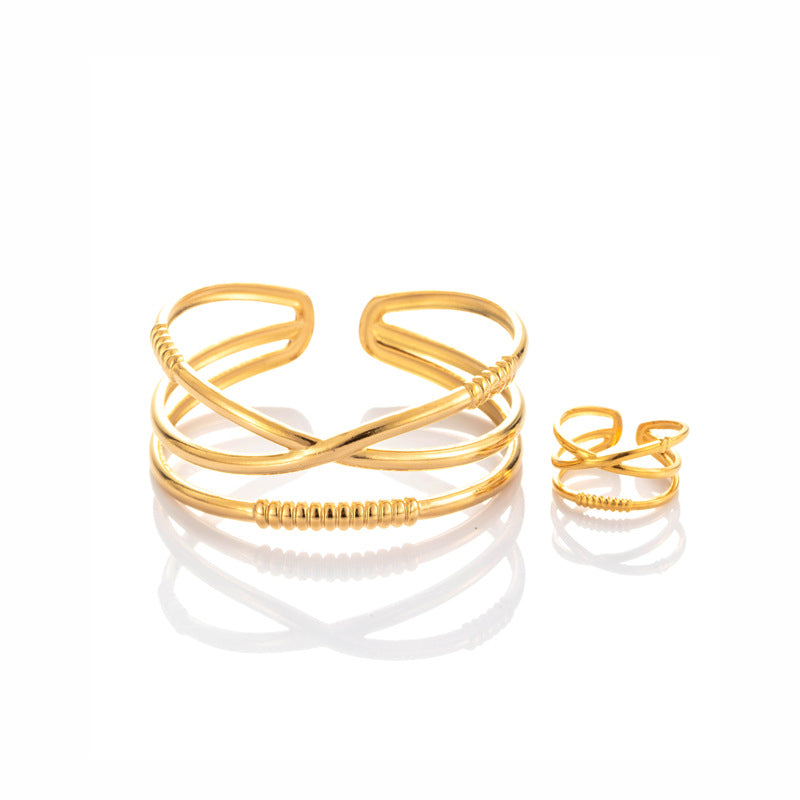 Wholesale   cross opening adjustable titanium steel  jewelry