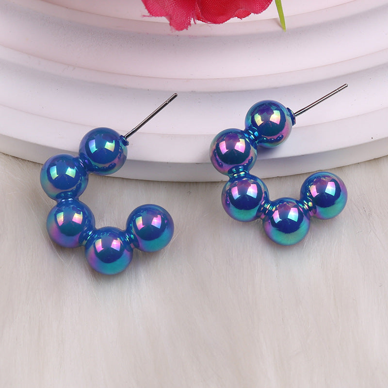 Wholesale Acrylic Electroplated Beaded Earrings ACC-ES-DA008