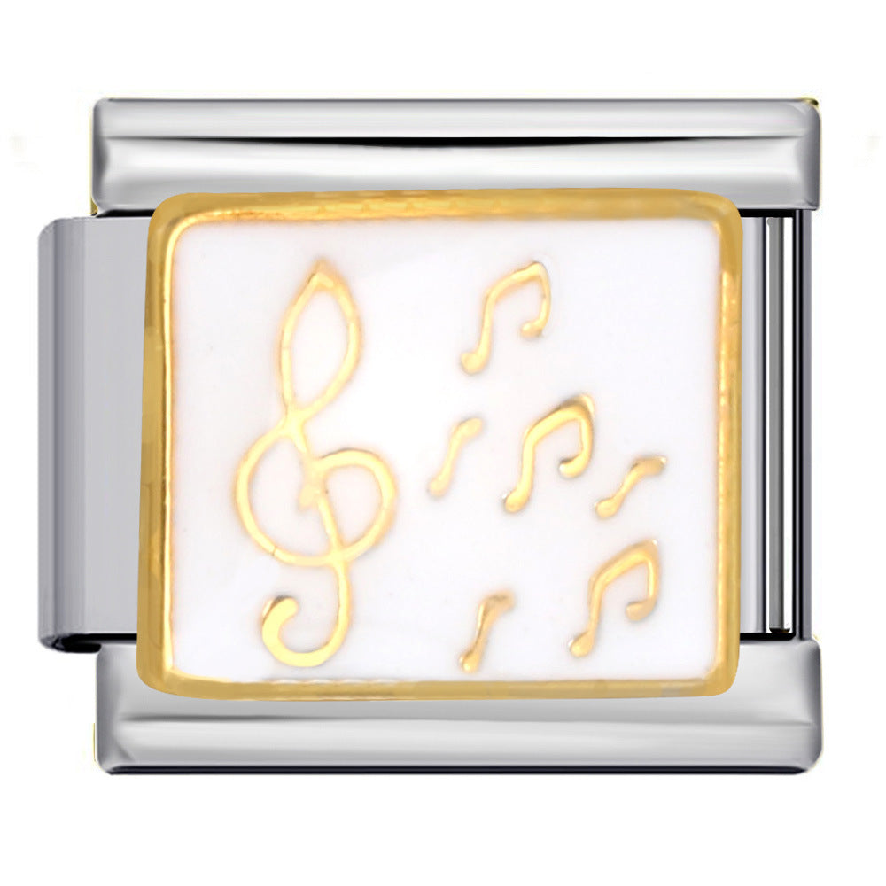 Wholesale Stainless Steel Italian Module Bracelet Titanium Steel Welding Pattern DIY  Charms