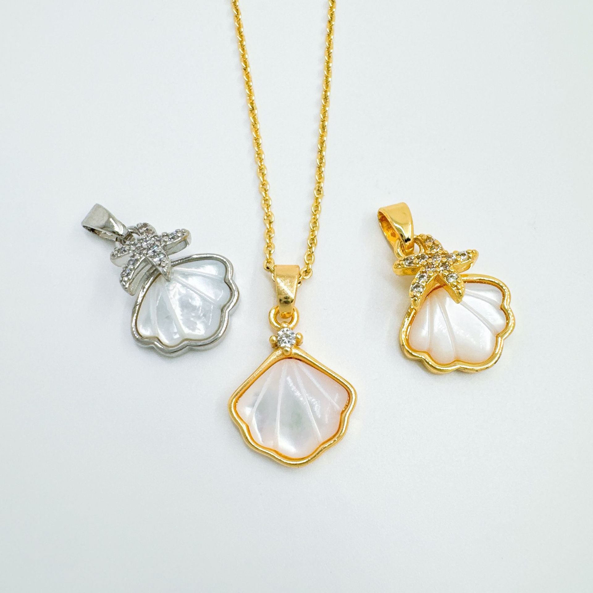 Wholesale Japanese Korean Style Mother of Pearl Cat Pendant Necklace