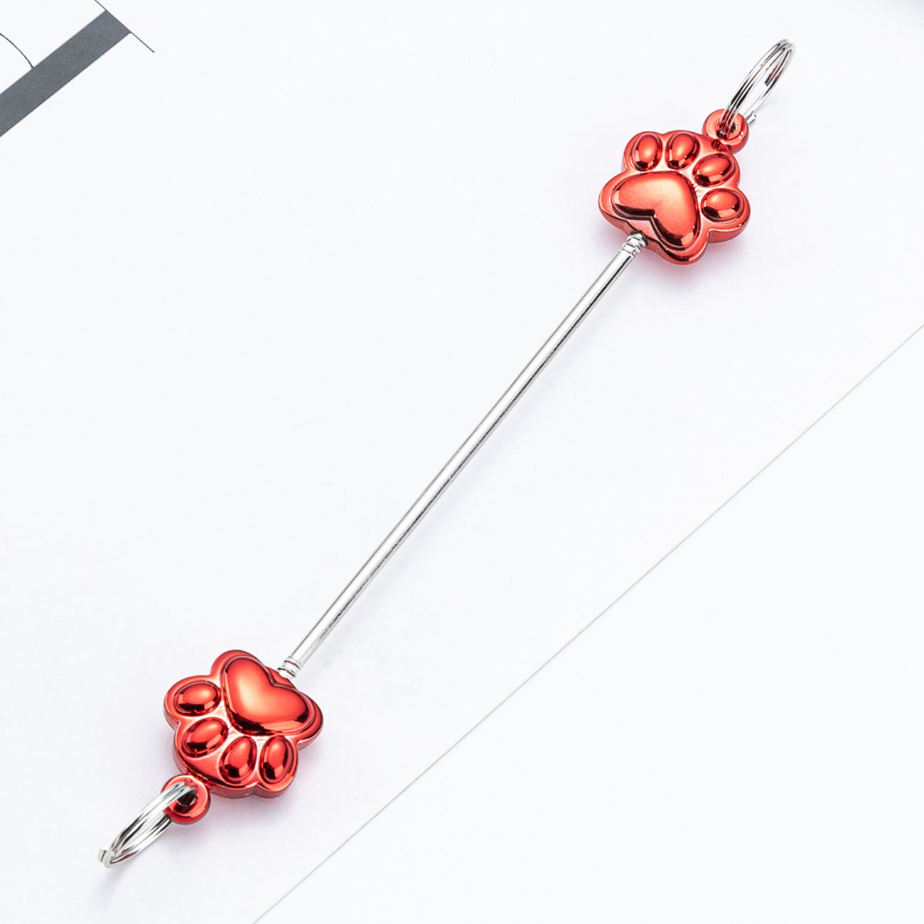 Wholesale Creative DIY multi-color cat paw  keychain