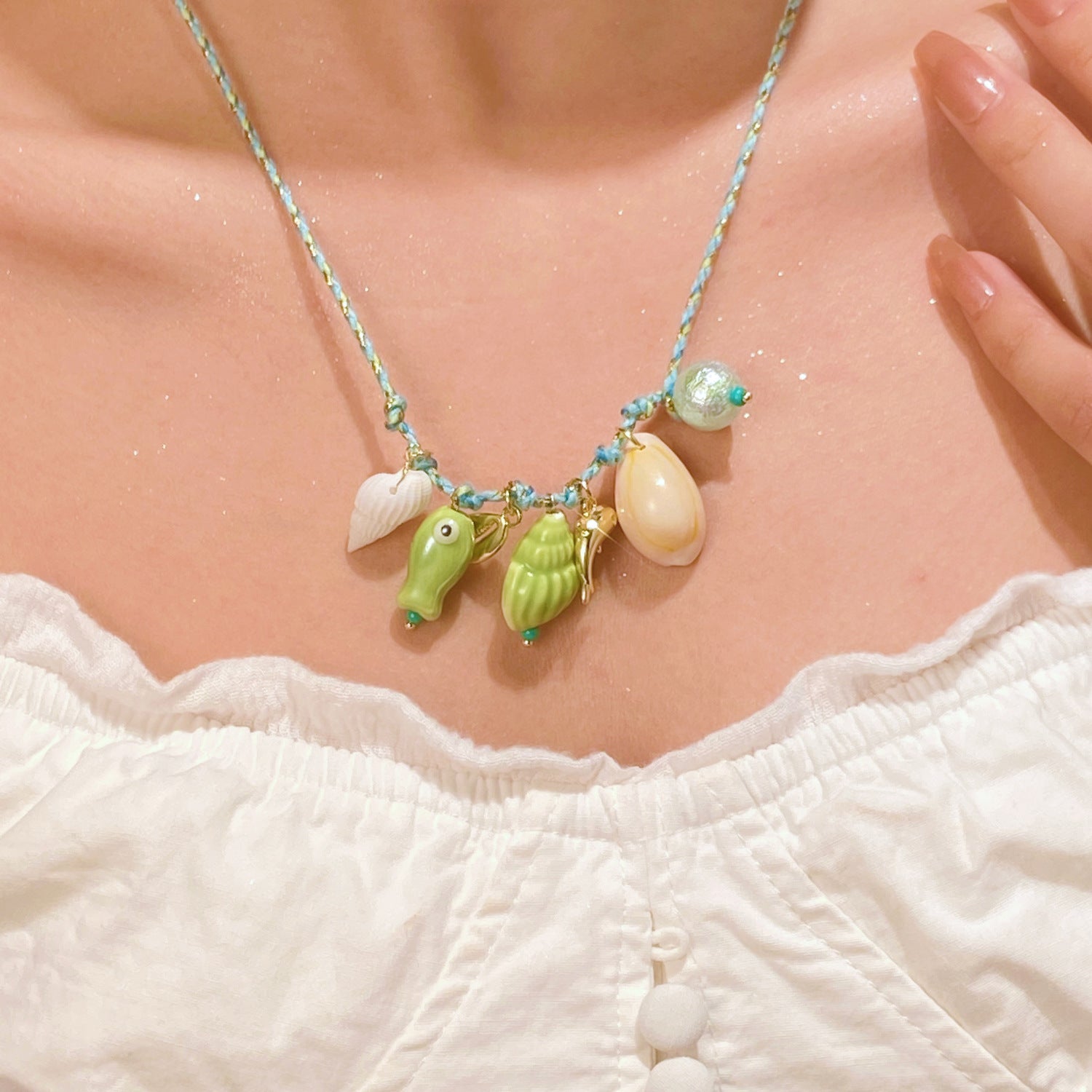 Wholesale  Natural Stone Shell Necklace