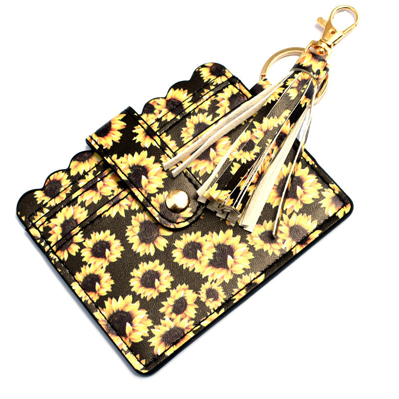 Wholesale Leopard Print Plaid Tie Dye Plaid Card Holder Keychain Wristlet Keychain ACC-KC-QiuXue008