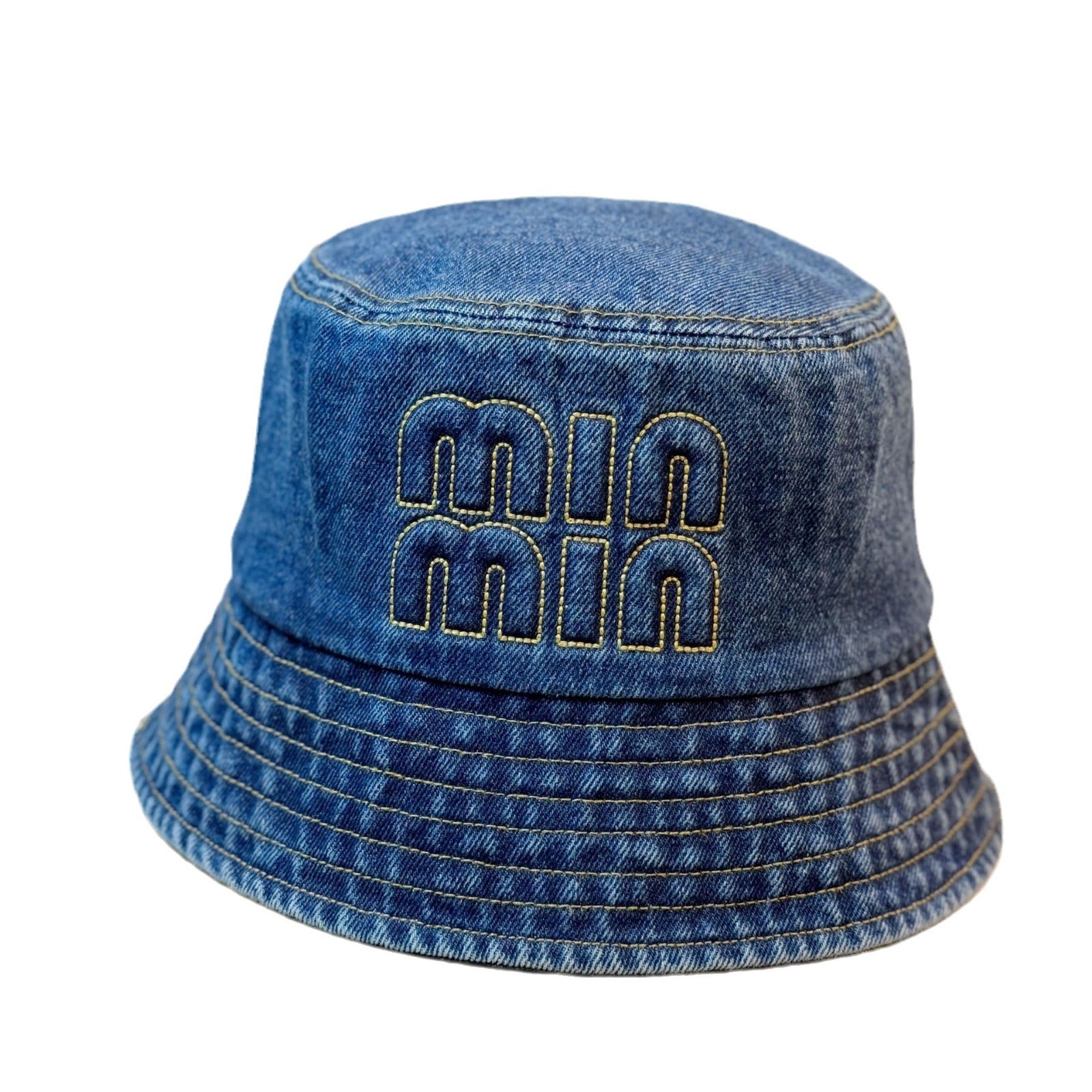 Wholesale Denim Fisherman Hat  All-match Min Style Letter Big Head  Sunshade Hat