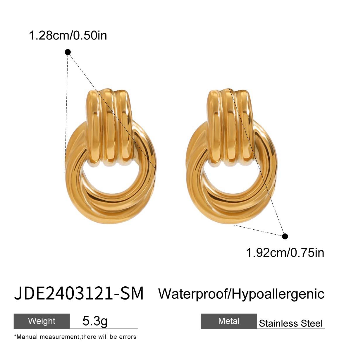 Wholesale  18k gold stainless steel gold and silver color matching earrings