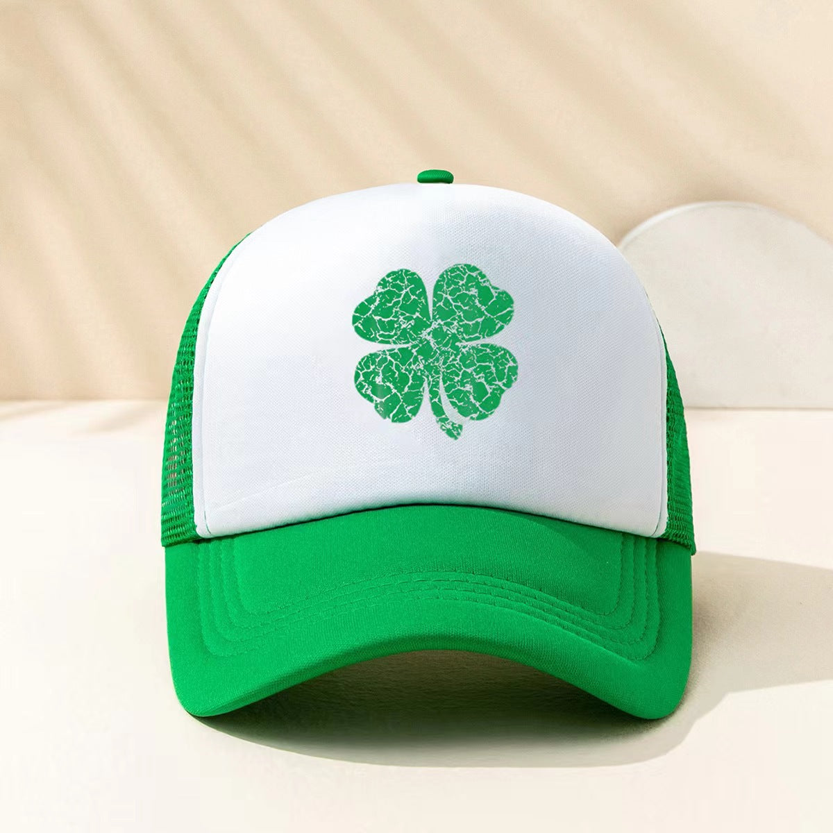 Wholesale St. Patrick's Day all-match printed cracked four-leaf clover baseball cap