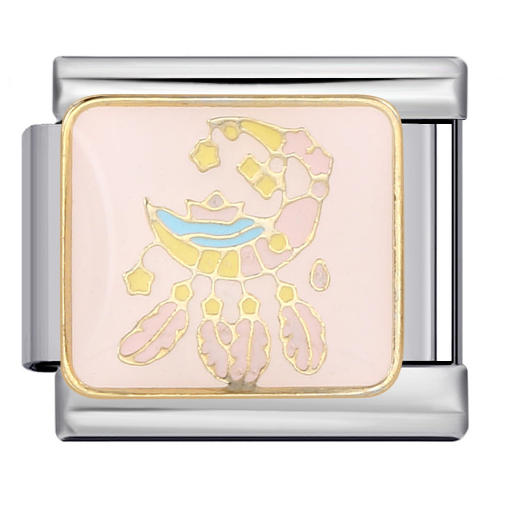 Wholesale 5pcs Italian Charm Bracelet 9mm DIY Splicing Fairytale Castle Stainless Steel Composable Bracelet