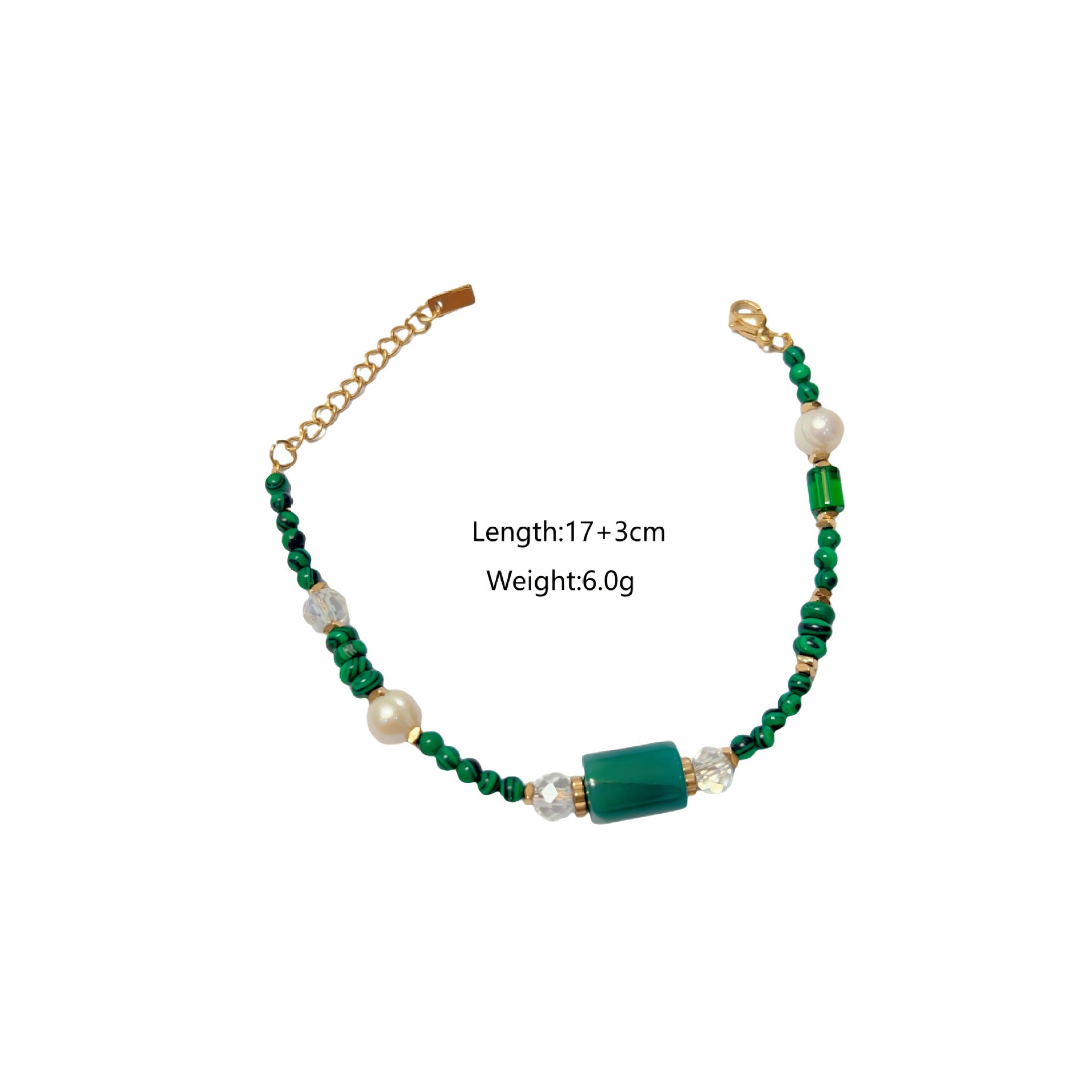 Wholesale Green Onyx  Necklace All-match Natural Retro Personalized  Titanium Steel Necklace