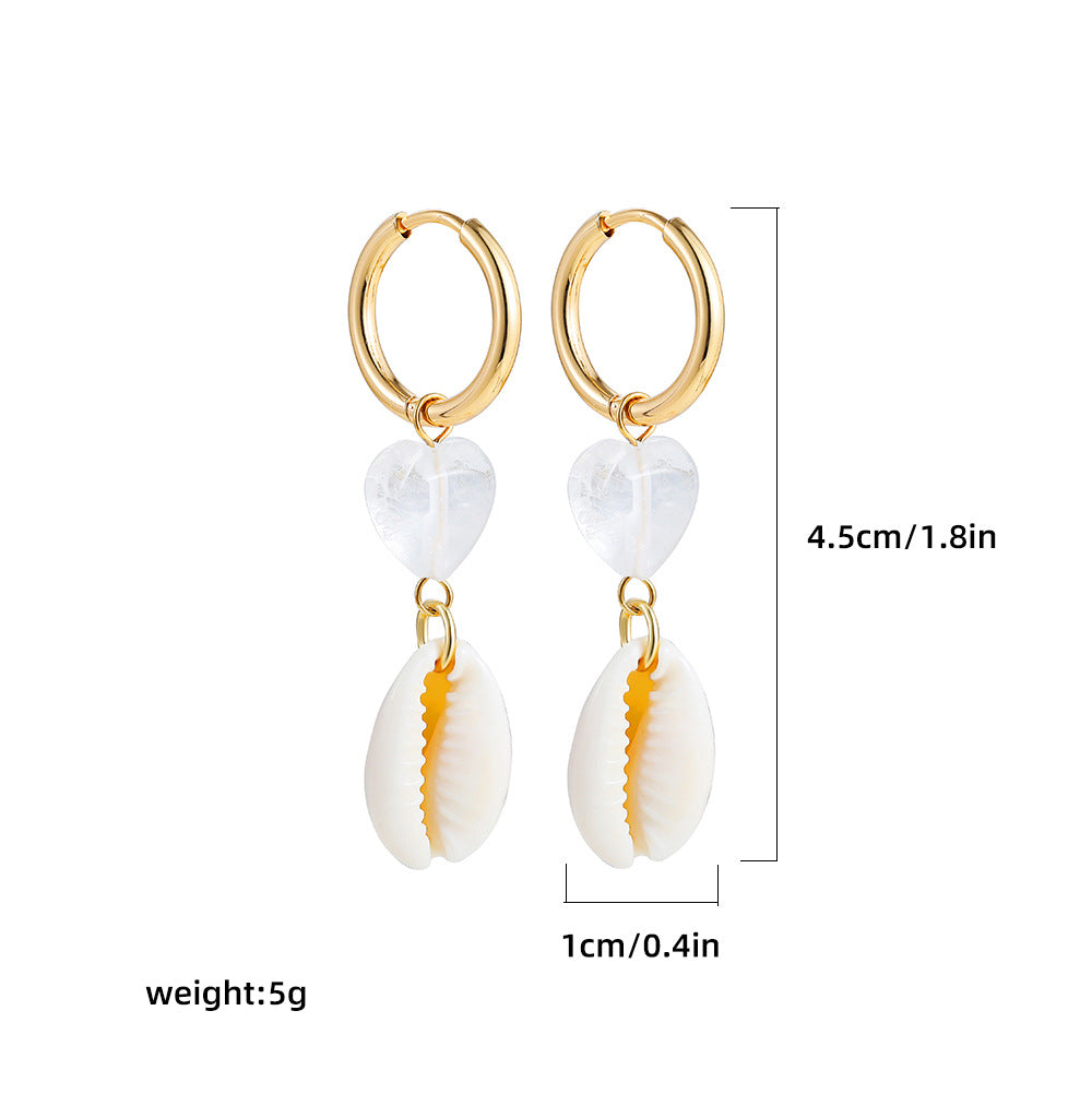 Wholesale love asymmetric earrings 18K gold stainless steel earrings