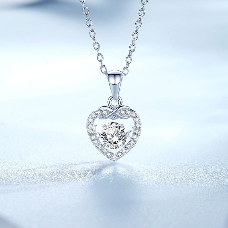 Wholesale Valentine's Day S925 sterling silver heart necklace