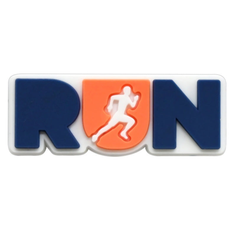 Decorazione casuale all'ingrosso della fibbia della scarpa in gomma morbida del PVC di serie di maratona da 100 pezzi