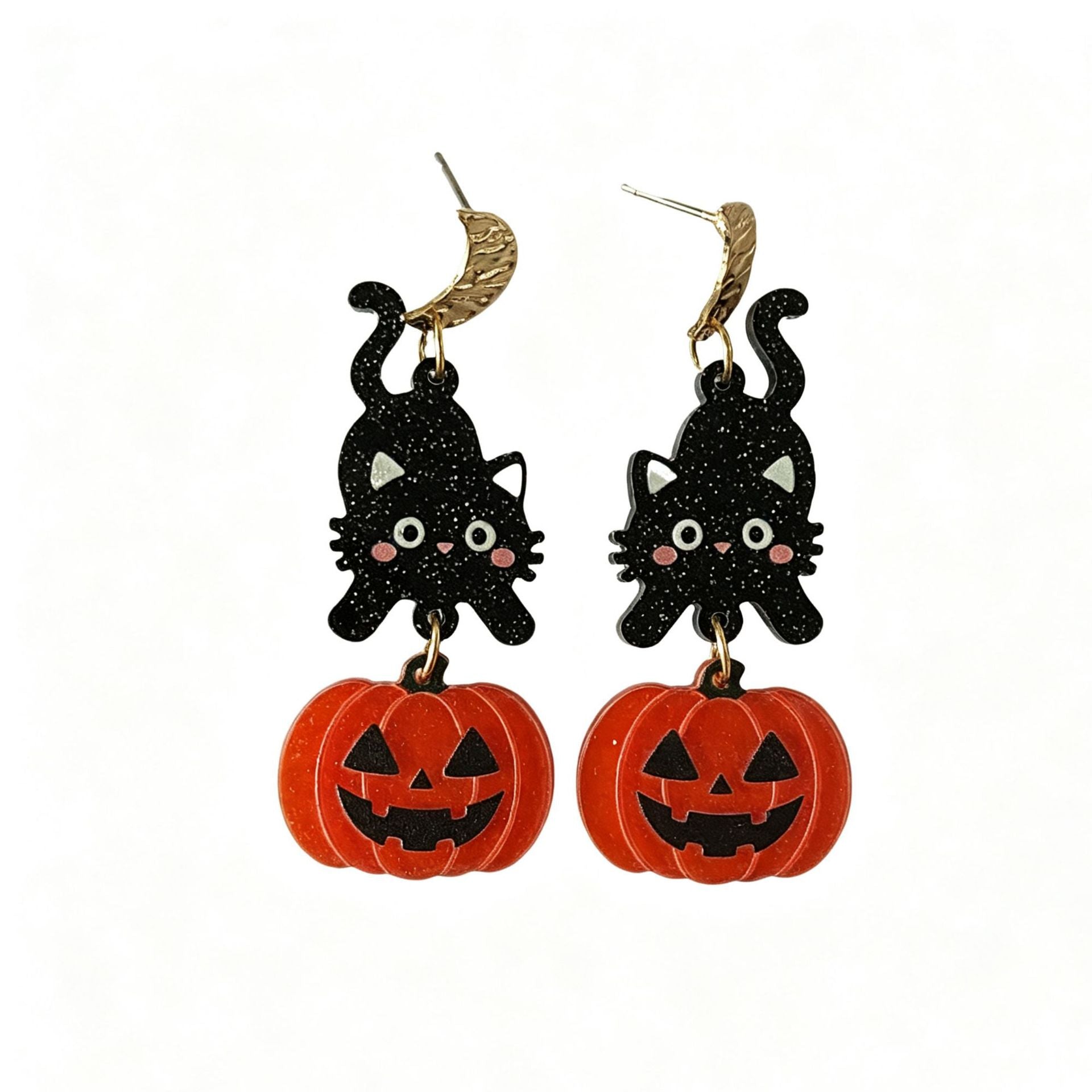 Wholesale  Acrylic Earrings For Women Cute Puppy Black Cat Pumpkin Theme Party Jewelry Accessory For Resale