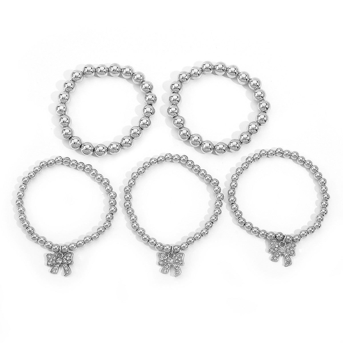 Wholesale  Creative Color-matching Bracelet suit  Butterfly Diamond Pendant Beaded Bracelet