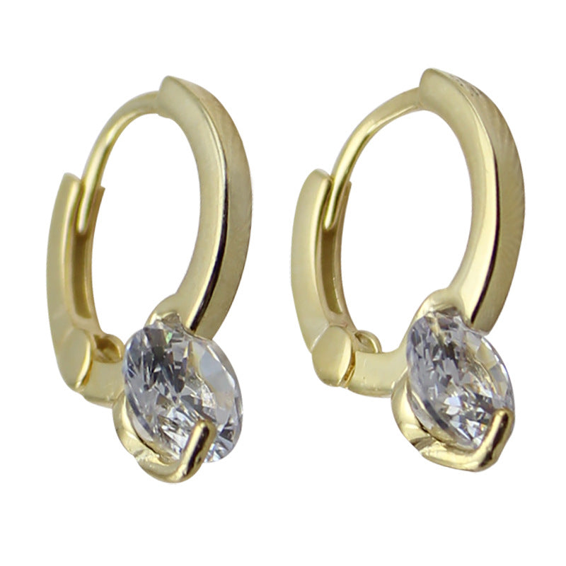 Wholesale Copper Small Hoop Earrings Minimalist Korean Style Everyday Wear Jewelry Accessory