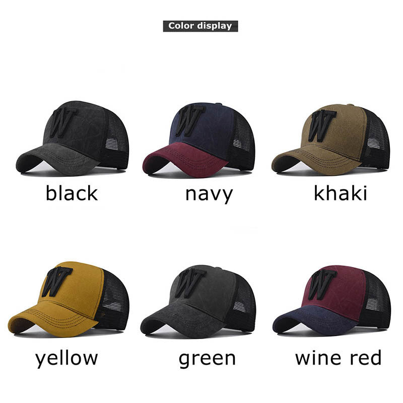 Wholesale 3D Embroidered Distressed Baseball Cap Trendy Adjustable Breathable Mesh Hat For Outdoor Summer