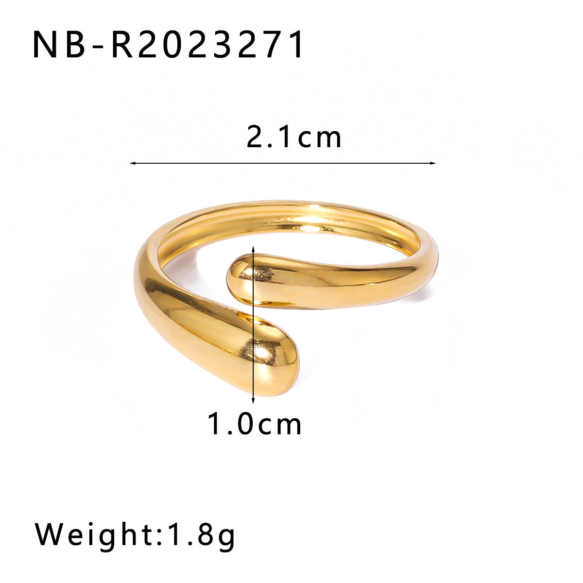 Wholesale geometric irregular water drop line hollow titanium steel  ring