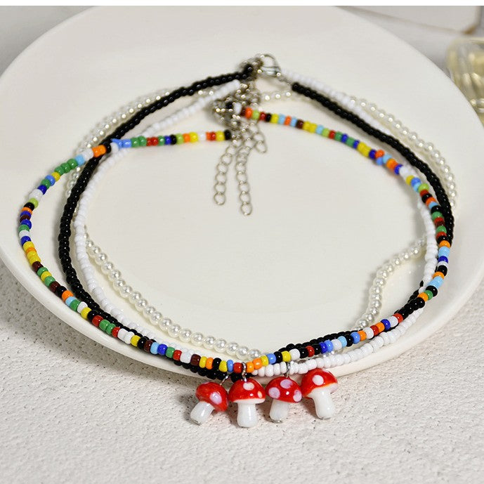 Wholesale  Color Rice Beads Handmade Beaded Necklace